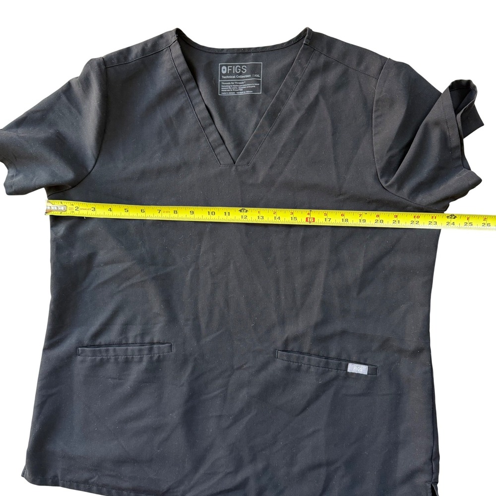 FIGS Casma Black V-Neck Scrub Top FW1100 Technical Collection Size XXL - Picture 6 of 7